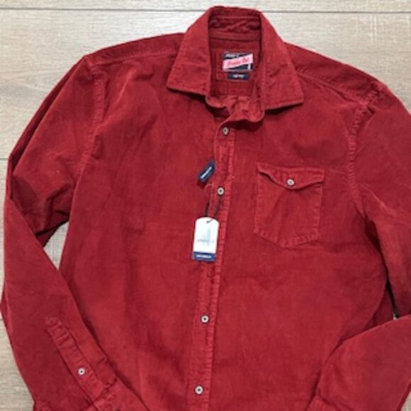 NEW Johnnie-O Kodiak Hangin’ Out Corduroy Shirt Mens Medium Malibu Red NWT - Picture 10 of 12